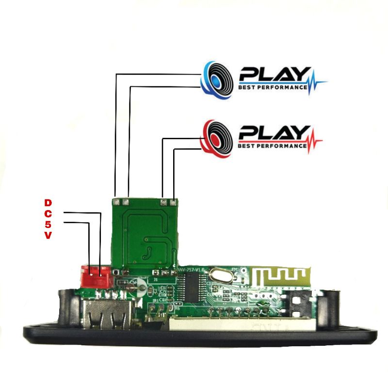 modul mp3 bluetooth 5.0 dengan amplifier 3w tegangan dc 5v