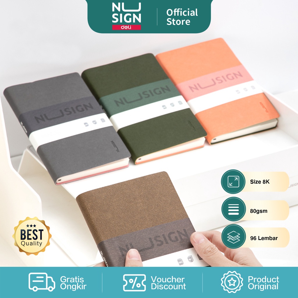 Nusign Notebook / Notebook 48k 96 Lembar Kertas 80gsm Cover Corak Kulit NS263