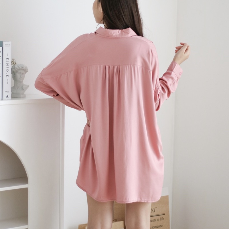 Eudora Atasan kemeja wanita linen basic - kemeja linen Basic shirt - oversize shirt