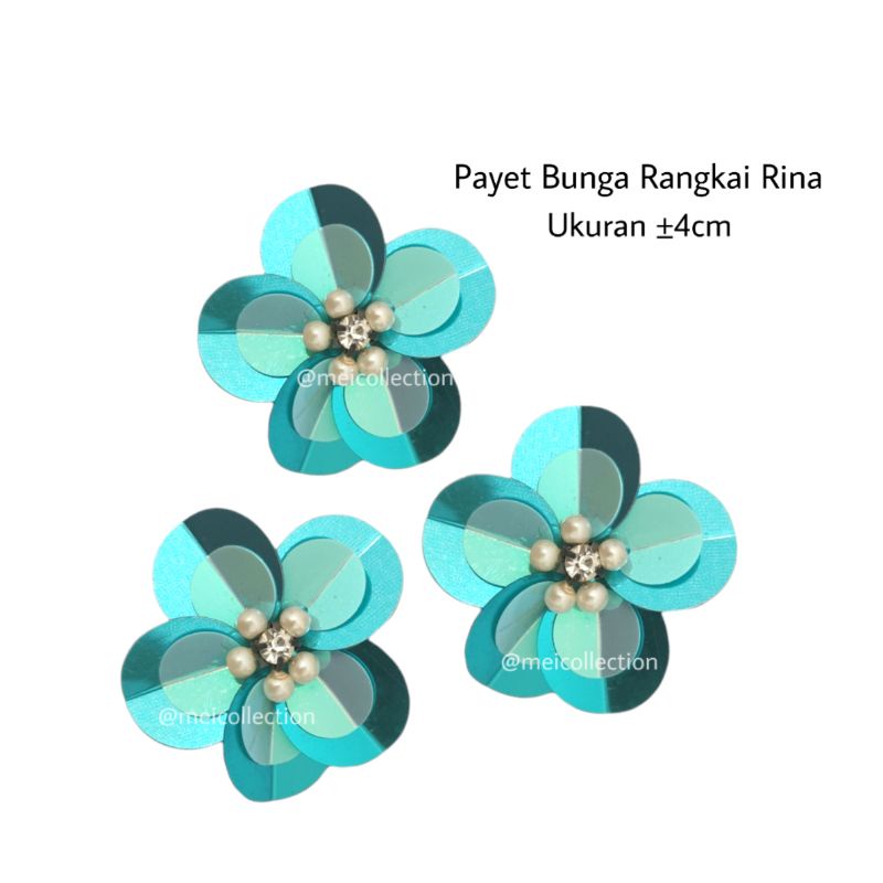 payet rangkai bunga 3D APB Rina tosca SV 4cm custom warna kebaya gaun aplikasi sash aplikasi pinggan