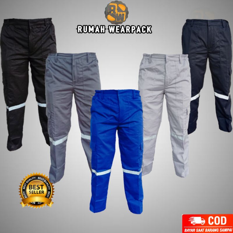 Celana Kerja/ Celana Proyek warna Abu Muda, Biru Benhur, Navy, Hitam, Abu Tua