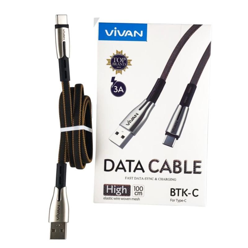 VIVAN 1M BTK C Data Cable Type C 3A Fast Data Sync and Charging Kabel Casan Vivan BTKC