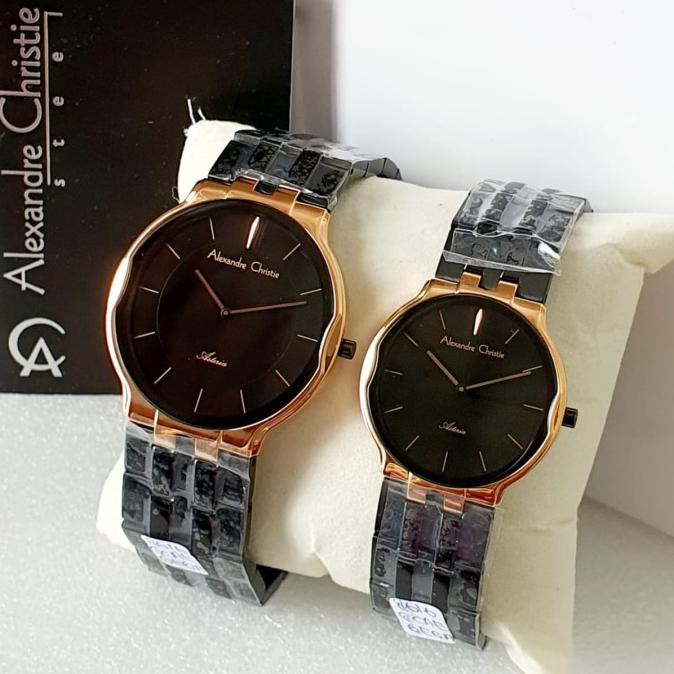 Jam Tangan Alexandre Christie Ac 8616 Black Rose Couple Ori Avenue.Centre