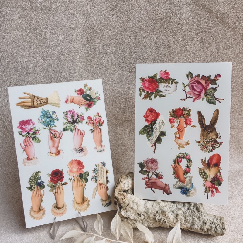 

Transfer sticker aesthetic | 2 sheets print on sticker | plannerand journal sticker