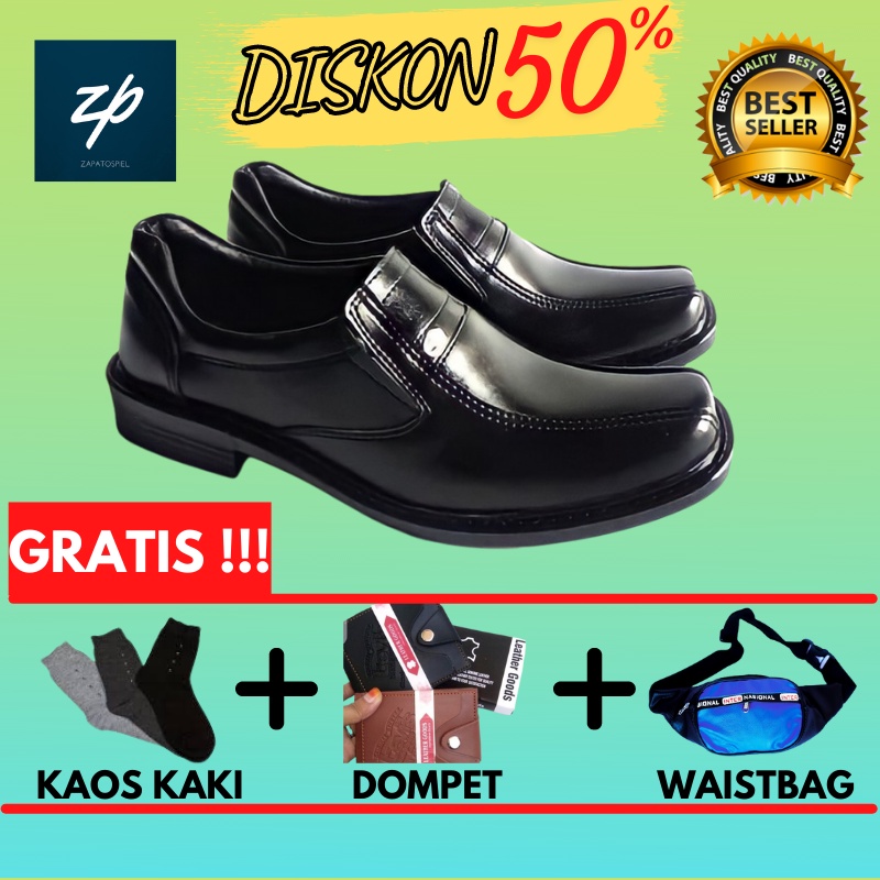 PANTOFEL HITAM PRIA SEPATU PANTOFEL PRIA SEPATU PANTOPEL PRIA SEPATU KULIT PRIA SEPATU KERJA KANTOR