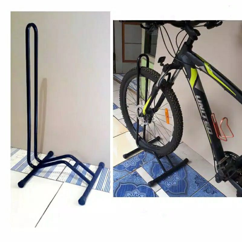 PEDOK SEPEDA L Vorcool Stand Parkir Sepeda Bicycle Racks Floor Standing Bike Display - L149 - Black