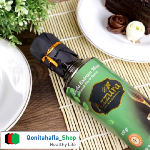 Madu Extract Mint Madu Herbal Azzura | Madu Flu Batuk Pernafasan dan Hidung Tersumbat [ 300/450/500 gram ]-2
