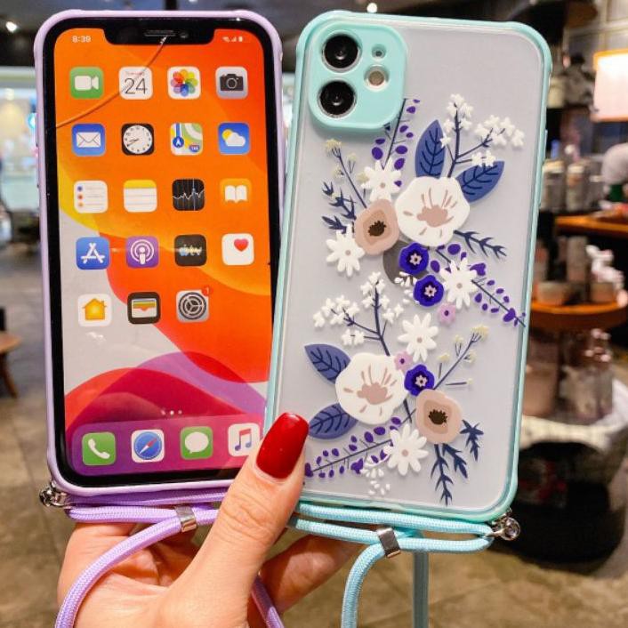 MOTIF BUNGA LANYARD SAMSUNG A750 A7 2018 A10S CASING DOVE FLOWER CASE COVER FUZE MATTE CAMERA PROTEC