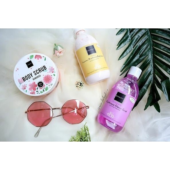 PAKET 3 IN 1 SCARLETT BRIGHTENING BODY SCRUB + SHOWER SCRUB + BODY LOTION