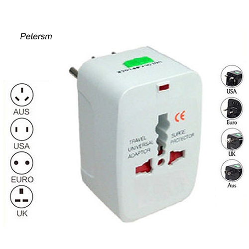 Colokan Travel Adaptor Universal Internasional Listrik Multi Konversi EU AU UK US Plug Stop Acc Plus