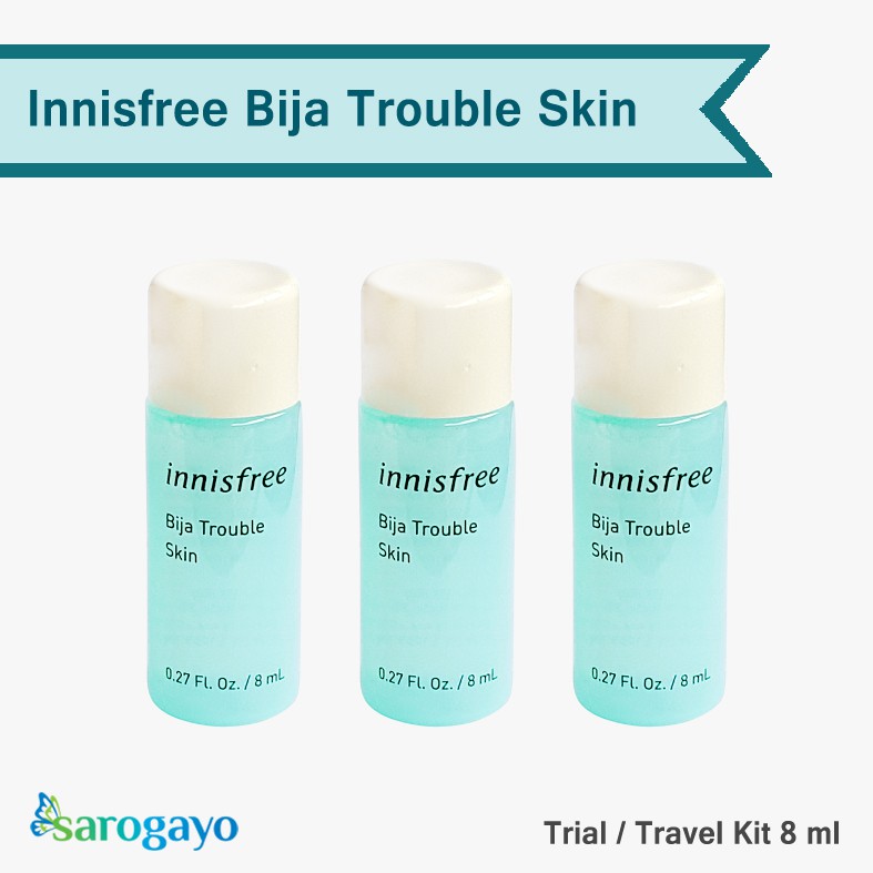 [sarogayo] READY STOCK Innisfree Bija Trouble Skin Toner 8 ml Trial Mini size