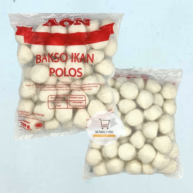 Bakso Ikan Polos Aon Besar 50btr(750gr)