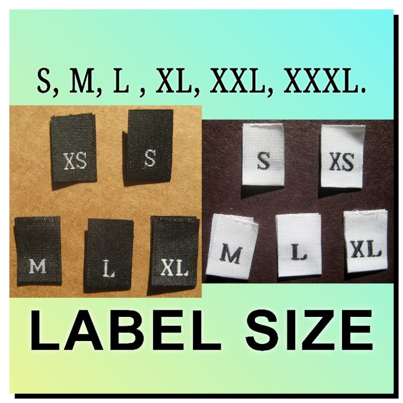 

Label size label baju label bordir label moven label ukuran