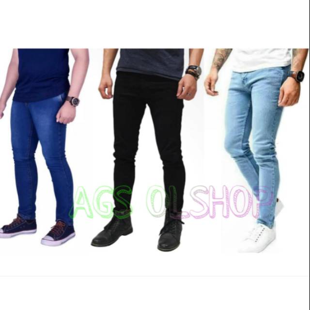 CELANA JEANS PANJANG PRIA SLIM FIT PENSIL MELAR TEBAL MURAH