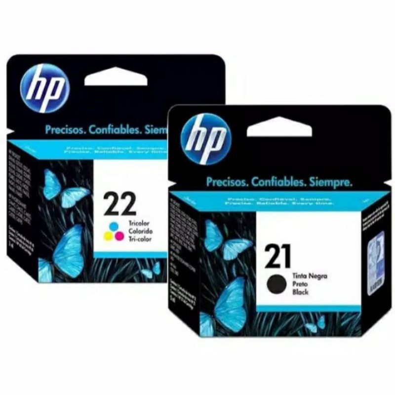 tinta hp cartridge 21black+22colour original DeskJet D1360, D1460, D1550, D1560, D2360,