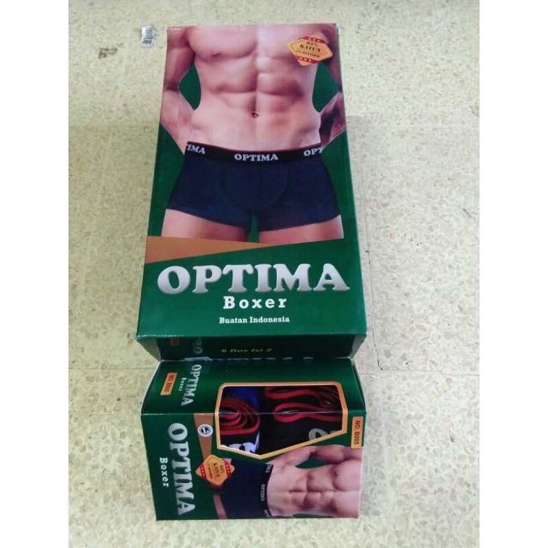 [Isi 2] PREMIUM BEST SELLER Boxer Optima Celana Dalam Pria Pinggang Karet Underwear Size M L XL XXL CD