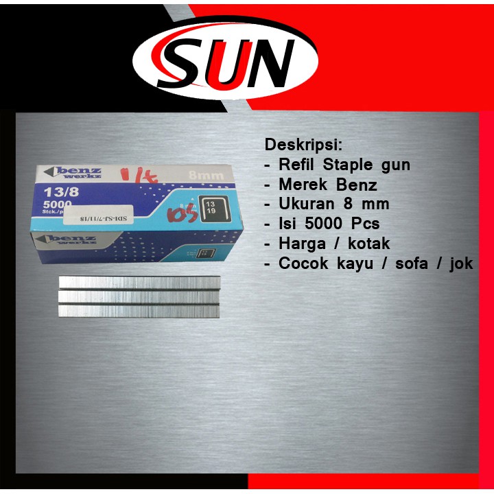 Refil Isi Stapler Staples Gun 8 Mm Isi 5000 Pcs Per Kotak Jok Motor