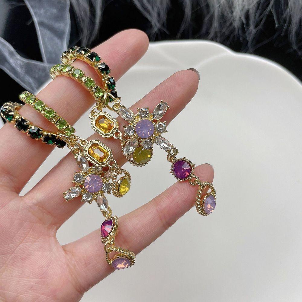 Anting Salib Wanita Agustinina Hadiah Kepribadian Perhiasan Fashion Perancis Rumbai Temperamen Menjuntai Anting