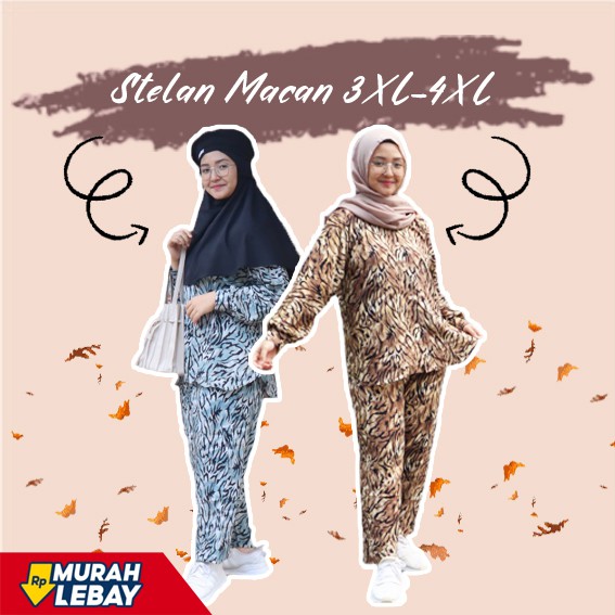 STELAN JUMBO MOTIF LEOPHARD MOTIF MACAN HOMEY SET STELAN SANTAI XXXL 3XL 3L LD 120 ATASAN JUMBO