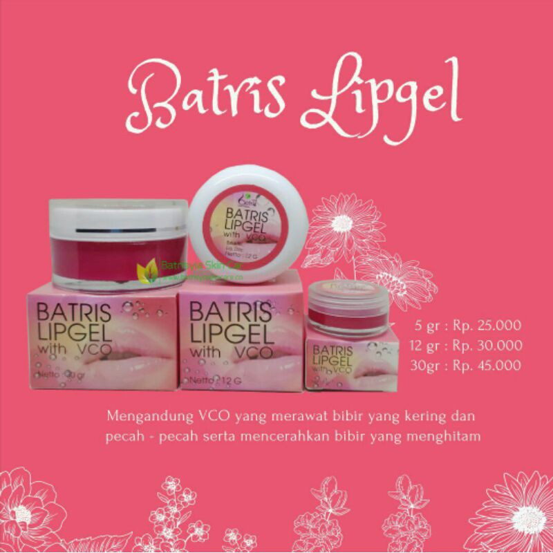 Batrisyia LIPGEL lip balm gloss treatment pemulas bibir pelembab lipcare batrisya herbal