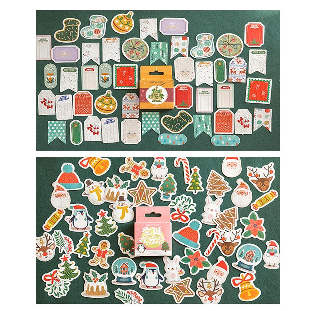 Populer 45pcs/Boxed Paper Sticker New Berkah Diary Label Merry Christmas Series