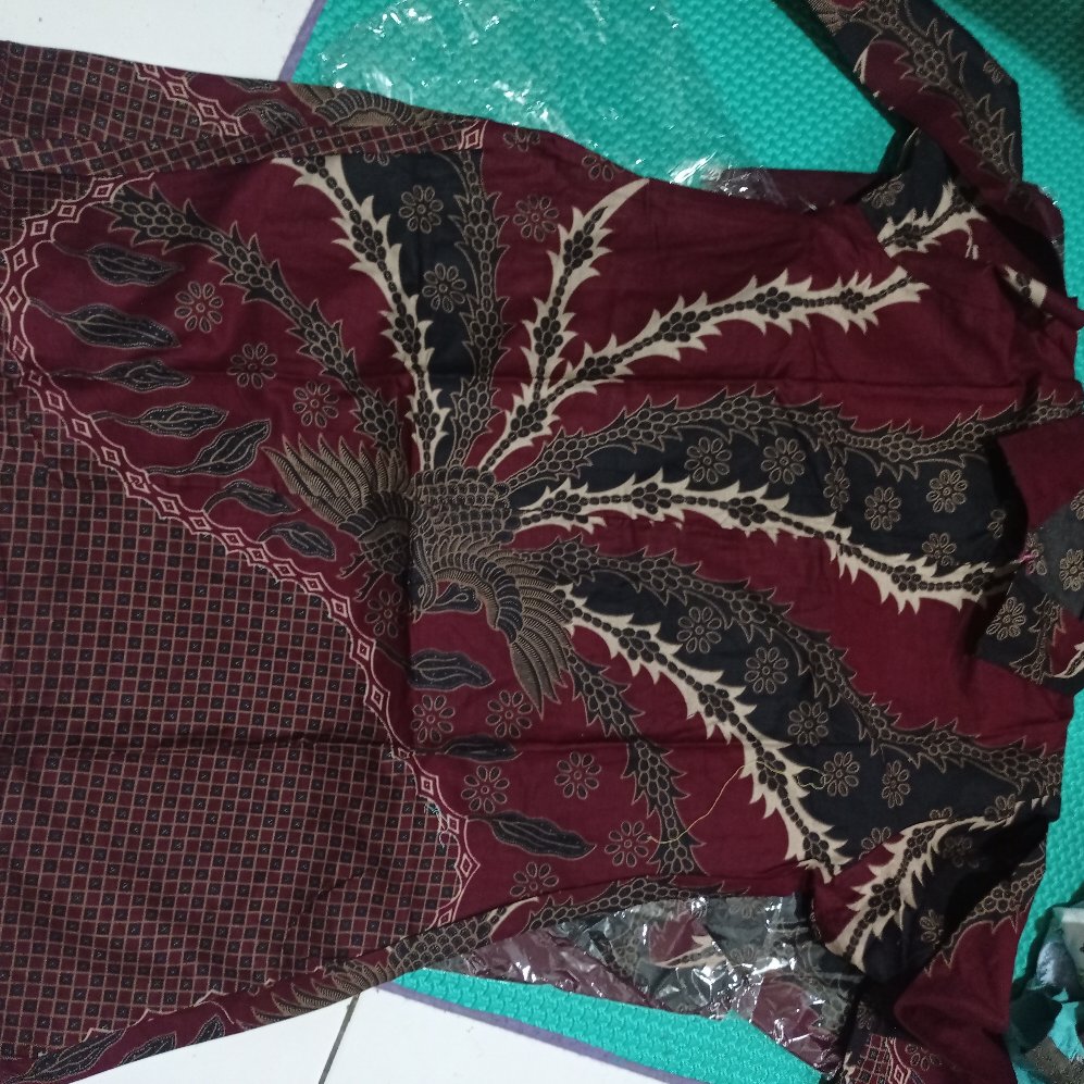 Tunik Batik Wanita Sogan Biru S M L Xl Xxl