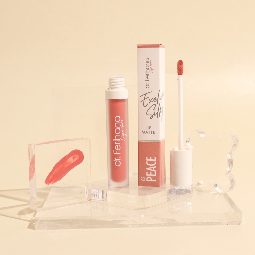 Exclusive Silky Lip Matte DR. FERIHANA COSMETICS &amp; SKINCARE Merupakan Pewarna Bibir dengan Warna Ringan Natural Kalem dilengkapi dengan Bahan Alam yang Menjaga Kesehatan Bibir