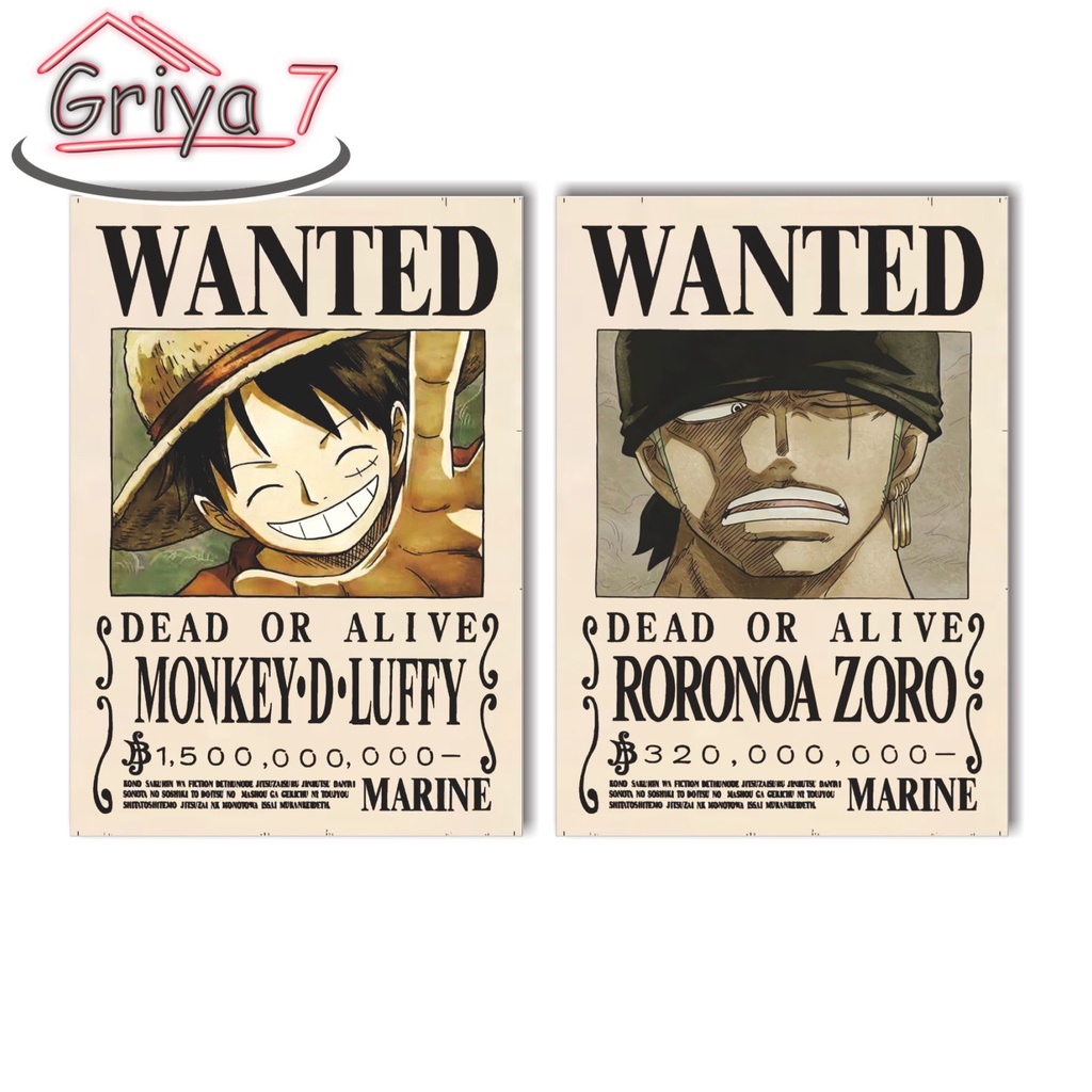 HIASAN DINDING BOUNTY ONE PIECE LUFFY AND NAKAMA