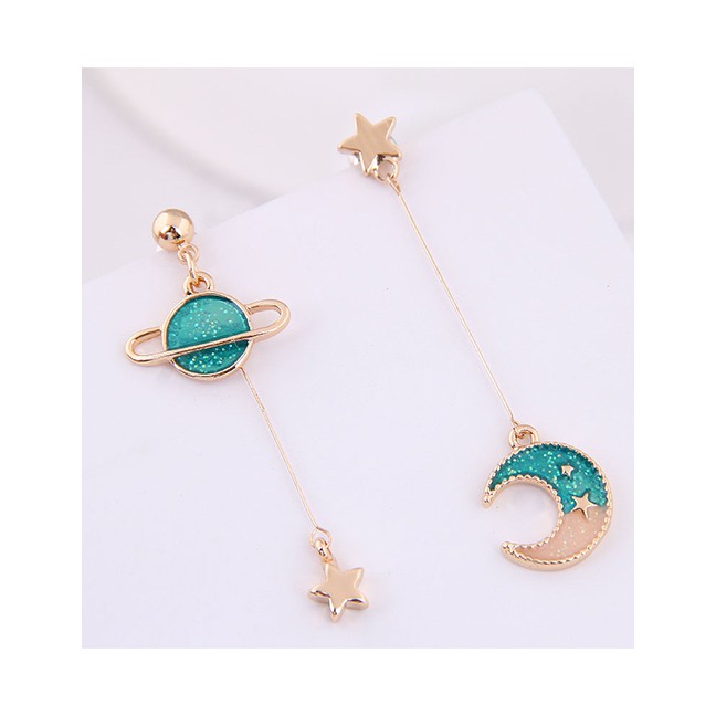 LRC Anting Tusuk Fashion Xingyue Asymmetric Earrings A5844X