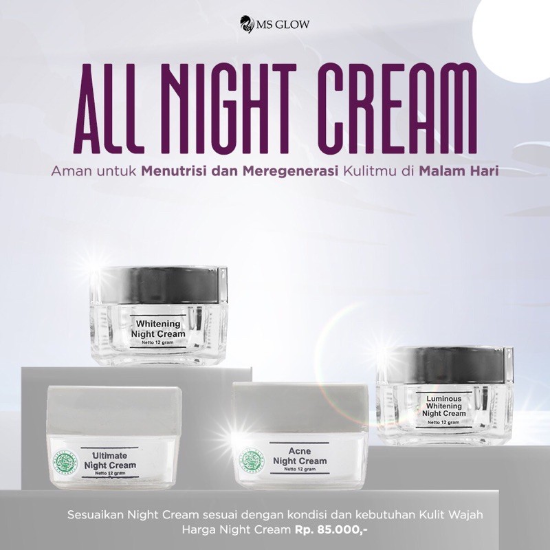 NIGHT CREAM MS GLOW | MS GLOW ORIGINAL | NIGHT CREAM MS GLOW ORIGINAL