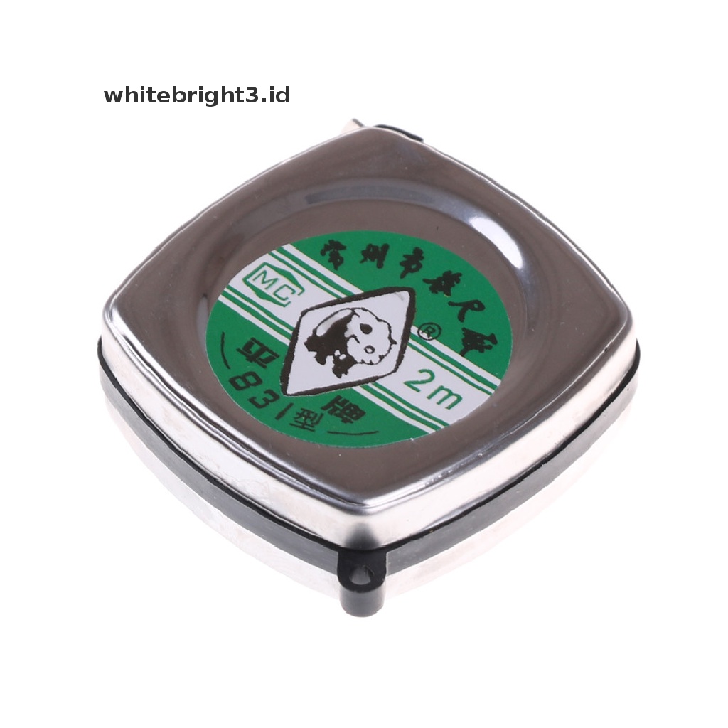 (whitebright3.id) Meteran Retractable Mini Portable Bahan Metal Panjang 2M