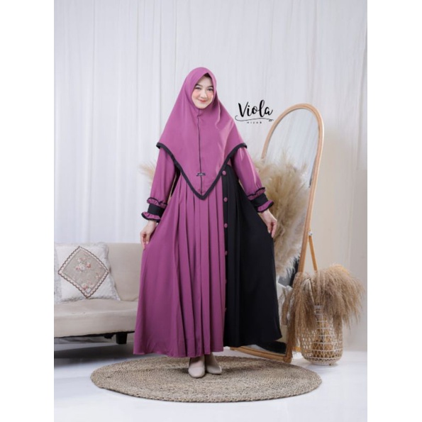 Shana Set itycrepe original viola hijab / Mauza set syari Viola hijab( LABEL VIOLA)