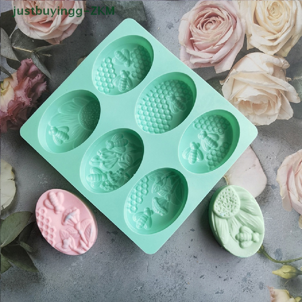 1 Pc Cetakan Kue / Sabun Handmade Bentuk 6 Lebah Bahan Silikon