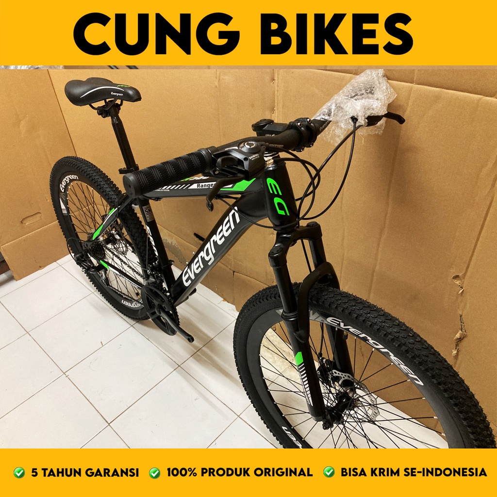 sepeda gunung 26 inch MTB Evergreen Ranger 580 3 x 8 speed mechanical disc brake