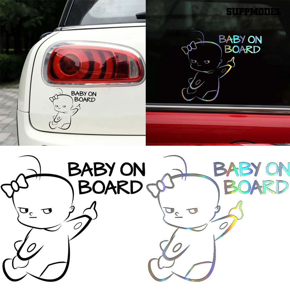 Stiker Reflektif Tulisan Baby on Board Untuk Dekorasi Mobil SUV