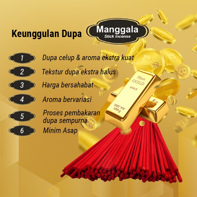 Dupa / Hio Wangi Good luck Manggala Stick Merah 39 cm 200 gr