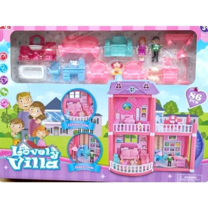 Mainan Rumah Barbie, Mainan Rumah Villa, Mainan rumah-rumahan