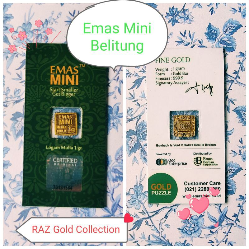 Emas Mini / Emas Antam ukuran 1 gr