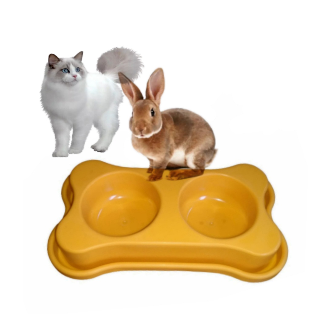 TEMPAT MAKAN HEWAN KUCING ANJING KELINCI DOUBEL ANTI SEMUT READY STOCK