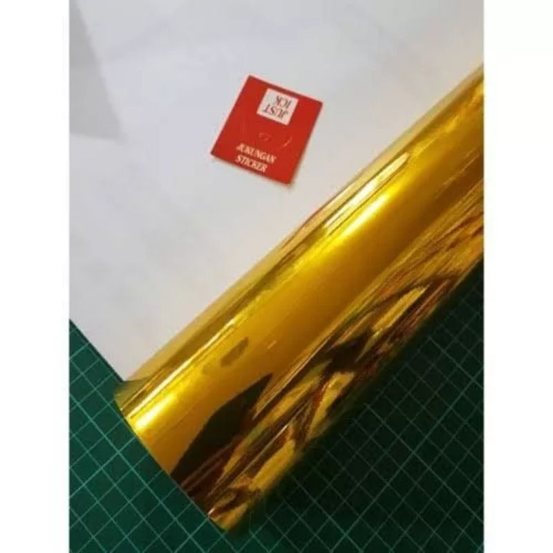 stiker skotlet chrome gold kualitas premium sticker scotlite krom glosy kilat