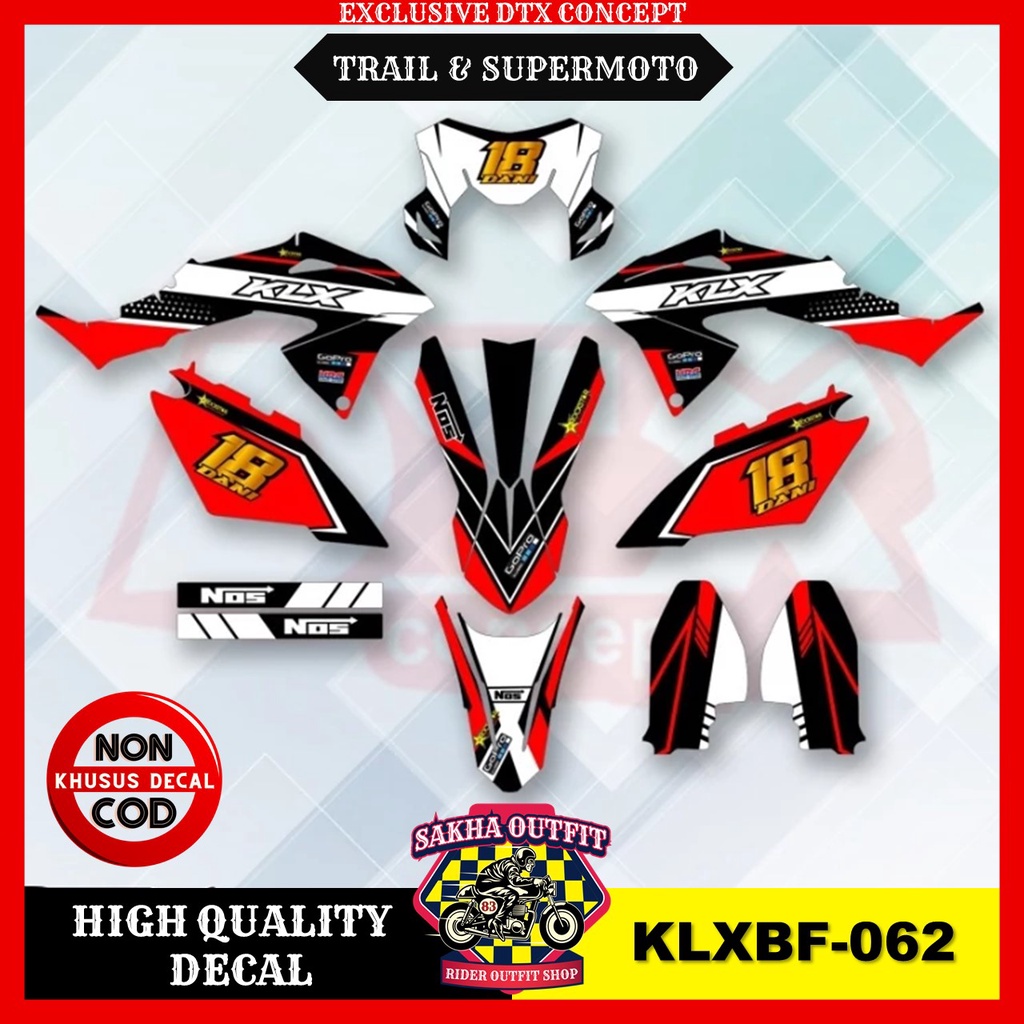 Decal klx bf decal klx stiker trail KLX stiker motor stiker supermoto stiker variasi motor decal klx