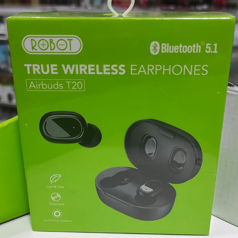 Earphone Wireless Robot TWS Airbuds T20 Black