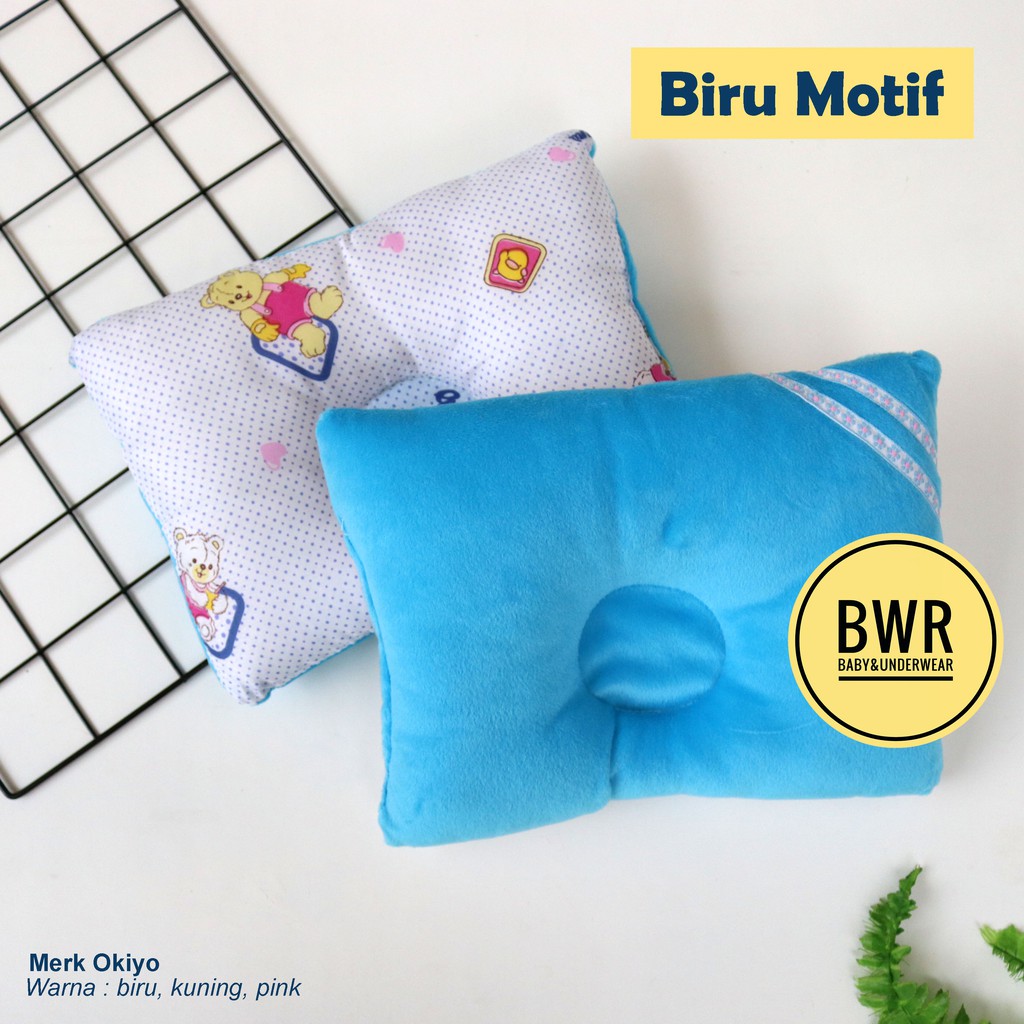 Bantal Peyang Bayi OKIYO Polos Bermotif | Kado Bayi Perlengkapan Tidur Bayi POLOS - Bwr IX