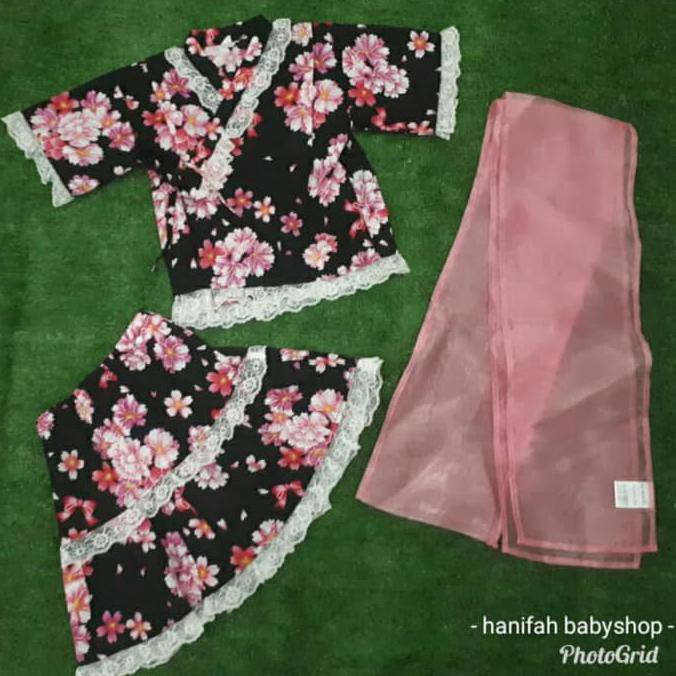 White Lace Sakura Flower Yukata Kids With Ribbon-Baju Second M31 Harga Grosir