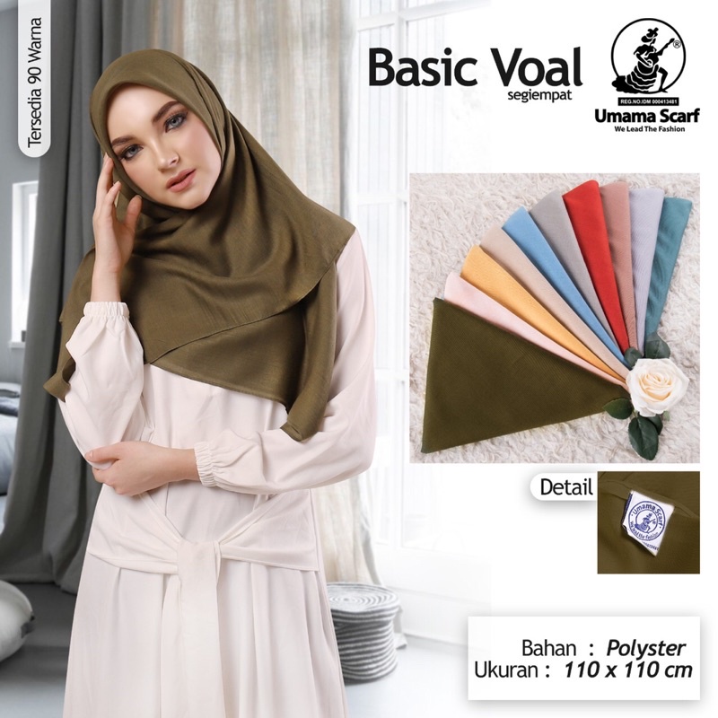 Hijab Segi Empat Umama Basic Voal | Hijab Katun Segi Empat Umama