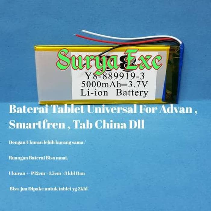 TERBARU  Baterai Tab Tablet Advan Cina Universal 12,4cm x 5,5 cm 5000mAh BEST SELLER