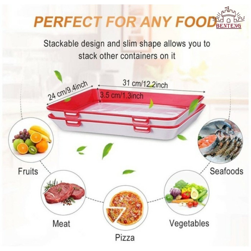 WT23- Rak Kulkas Vacum Sealer Makanan- Presvation Tray Food Organizer