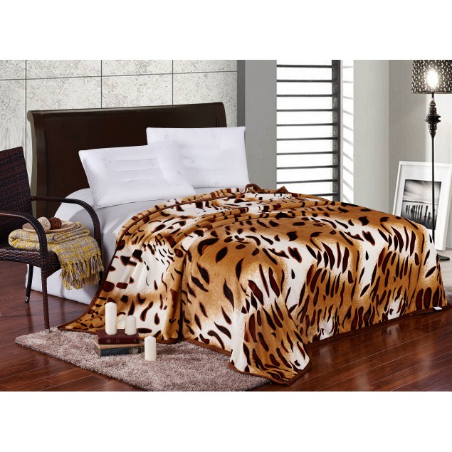 Selimut bulu dewasa motif macan uk 180x200