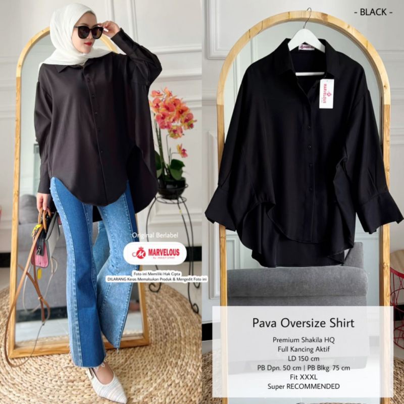 Blouse polos / Pava oversize shirt by marvelous / oversize wanita polos