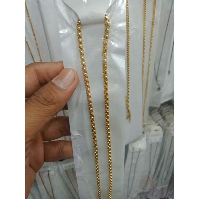 KALUNG TITANIUM MODEL HOLO BULAT WARNA EMAS